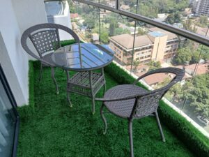 2-Seater Wicker Balcony Bistro Set – Round Glass Table + Armchairs 2-Seater Wicker Balcony Bistro Set – Round Glass Table + Armchairs