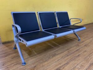 Heavy duty 3 seater padded link chair for waiting area seating