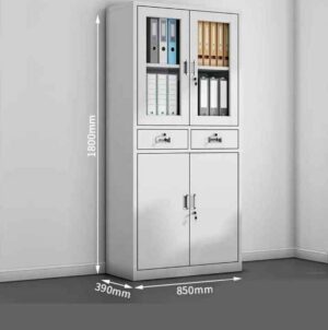Half Glass Cabinet Wooden Office Storage with Glass Doors half glass cabinet with glass upper doors and wooden lower storage