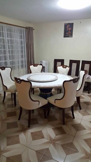 Executive Round Marble Six-Seater Dining Set