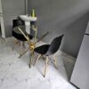 2 Seater Round Dining Set Glass Top with Eames Chairs 2 seater round dining set with tempered glass top and Eames chairs