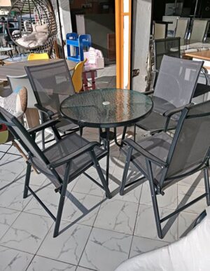 4 seater outdoor set with cushioned chairs and table for patio garden