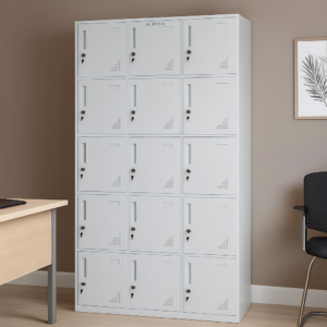 15 Locker Steel Office Filing Cabinet with lockable compartments