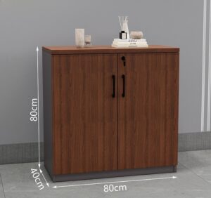 2-Door Wooden Office Credenza Cabinet 2-door wooden office credenza with lockable storage in a modern offic