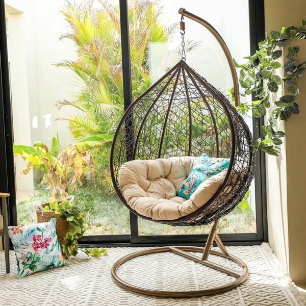 Hammock balcony swing chair for indoor and outdoor relaxation
