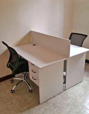 Two way workstation desk for two people with modern design