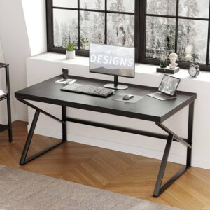 black metallic desk with sturdy frame and modern design