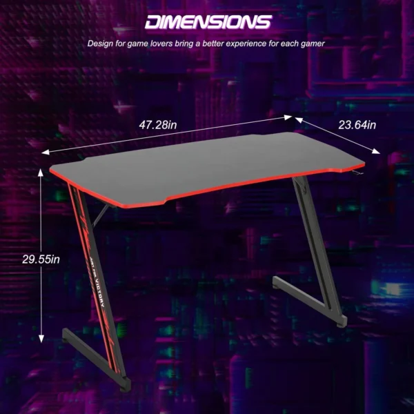 Modern 1.2M Gaming Desk 1.2M modern gaming desk with storage and cable management