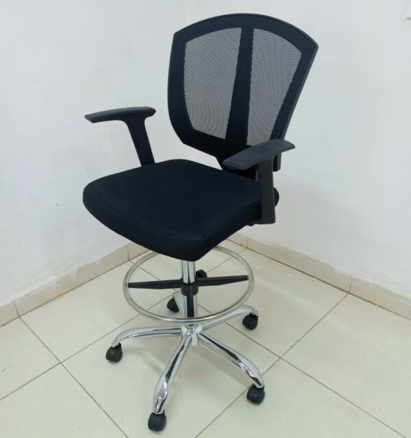 Modern Reception Counter Chair for Office Front Desk Reception Counter Chair with ergonomic design and footrest
