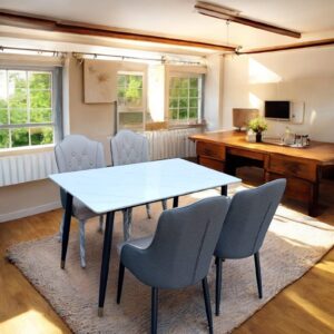 Modern Marble Dining Set Luxury Dining Furniture Modern Marble Dining Set with elegant marble table and stylish chairs