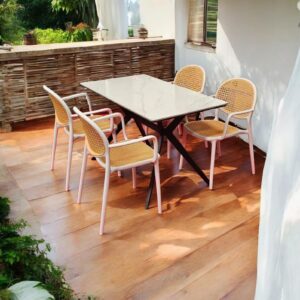 Contemporary 4 Seater Dining set with modern table and four chairs