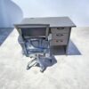 Gray Office Study Desk & Chair Contemporary Workstation Gray Office Study Desk & Chair
