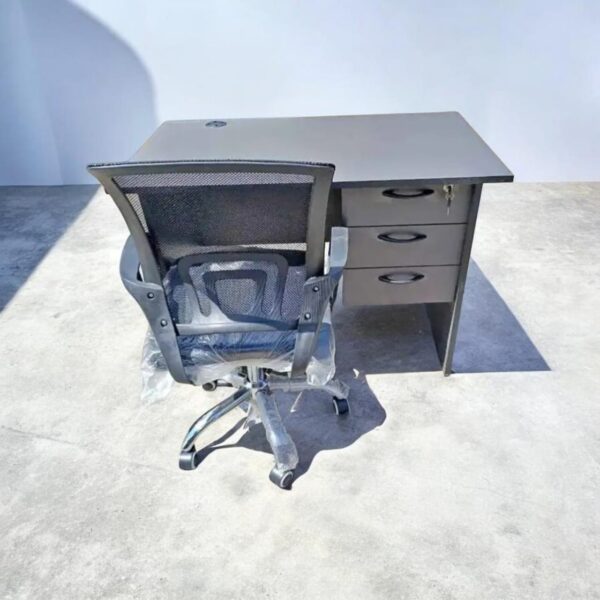 Gray Office Study Desk & Chair Contemporary Workstation Gray Office Study Desk & Chair