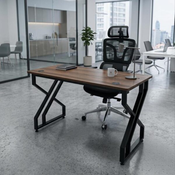 Office Desk & Ergonomic Chair Modern Workspace Office Desk & Ergonomic Chair