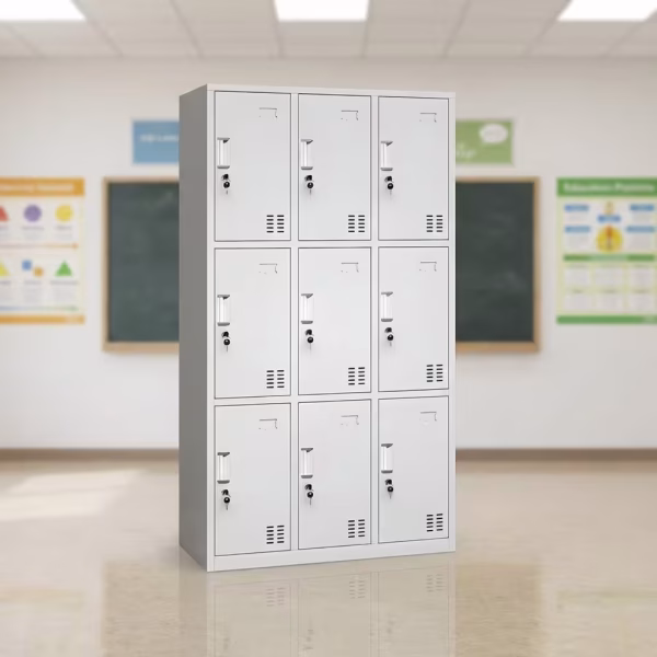 9 Door Locker Cabinet 9 locker cabinet with lockable compartments for office and school