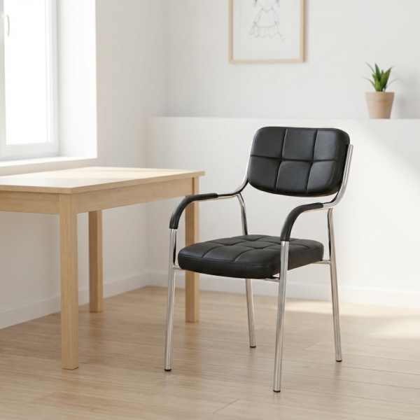 Catalina Leather Guest Chair Elegant Office Seating Catalina Leather Guest Chair modern office visitor chair with padded seat and armrests