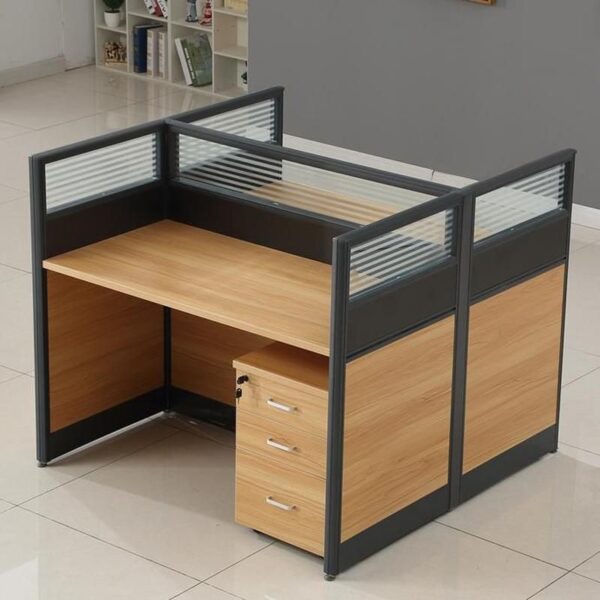 Stylish 2 Way Office Workstation for Modern Offices Modern 2 Way Office Workstation with ergonomic seating and storage for collaborative office spaces