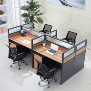 4-Way Modular Office Workstation 4-way modular office workstation for team workspace