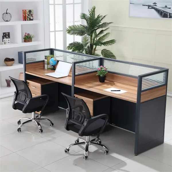 Stylish 2 Way Working Station for Modern Office Spaces Modern 2 Way Working Station with dual-user office desk design and organized workspace layout
