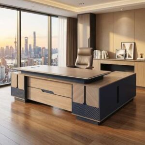 2.4M Executive L-Shaped Office Desk for Professional Workspaces 2.4M Executive L-Shaped Office Desk with spacious workstation, storage drawers, and modern executive office design