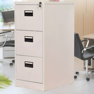Lockable 3-Drawer Office Cabinet for Secure Office Storage Lockable 3-Drawer Office Cabinet with secure locking system for office document storage and filing