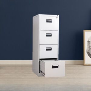 4 Drawer Metallic Locker Office Cabinet for Secure Office Storage 4 Drawer Metallic Locker Office Cabinet with lockable steel storage drawers and modern office cabinet design