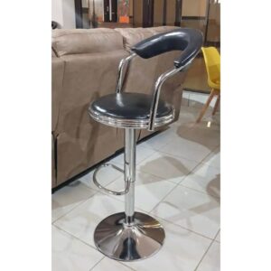 Black High Back Bar Stool with ergonomic padded seat and modern contemporary design