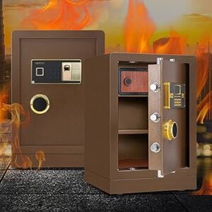 Fireproof Steel Safe Box 70KG for secure storage of documents, cash, and valuables