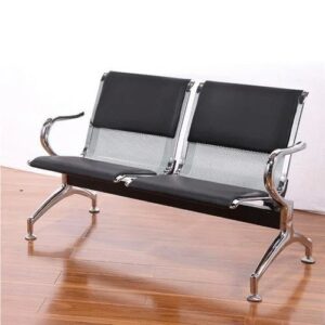 Two Seater Waiting Chair with durable metal frame for office reception and visitor seating