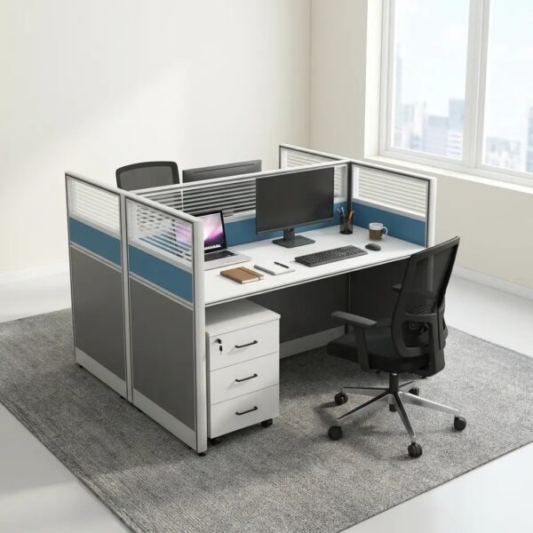 2-Way Office Workstation for Modern Collaborative Workspaces 2-Way Office Workstation with dual employee desk setup for collaborative office environments