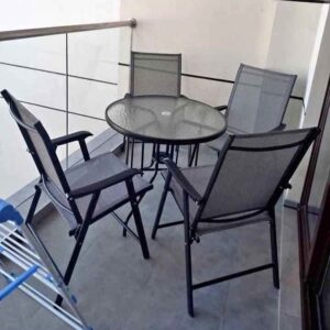 Foldable Outdoor Set with portable folding chairs for camping and outdoor patio use