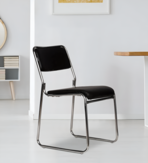 Cantilever Office Visitor Chair with chrome steel frame for modern office reception seating