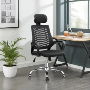 Office Ergonomic Headrest Chair with adjustable neck support and breathable mesh backrest for office use