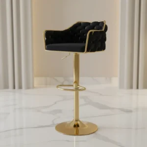 Modern Upholstered Bar Stool with padded seat and ergonomic backrest for kitchen and bar seating